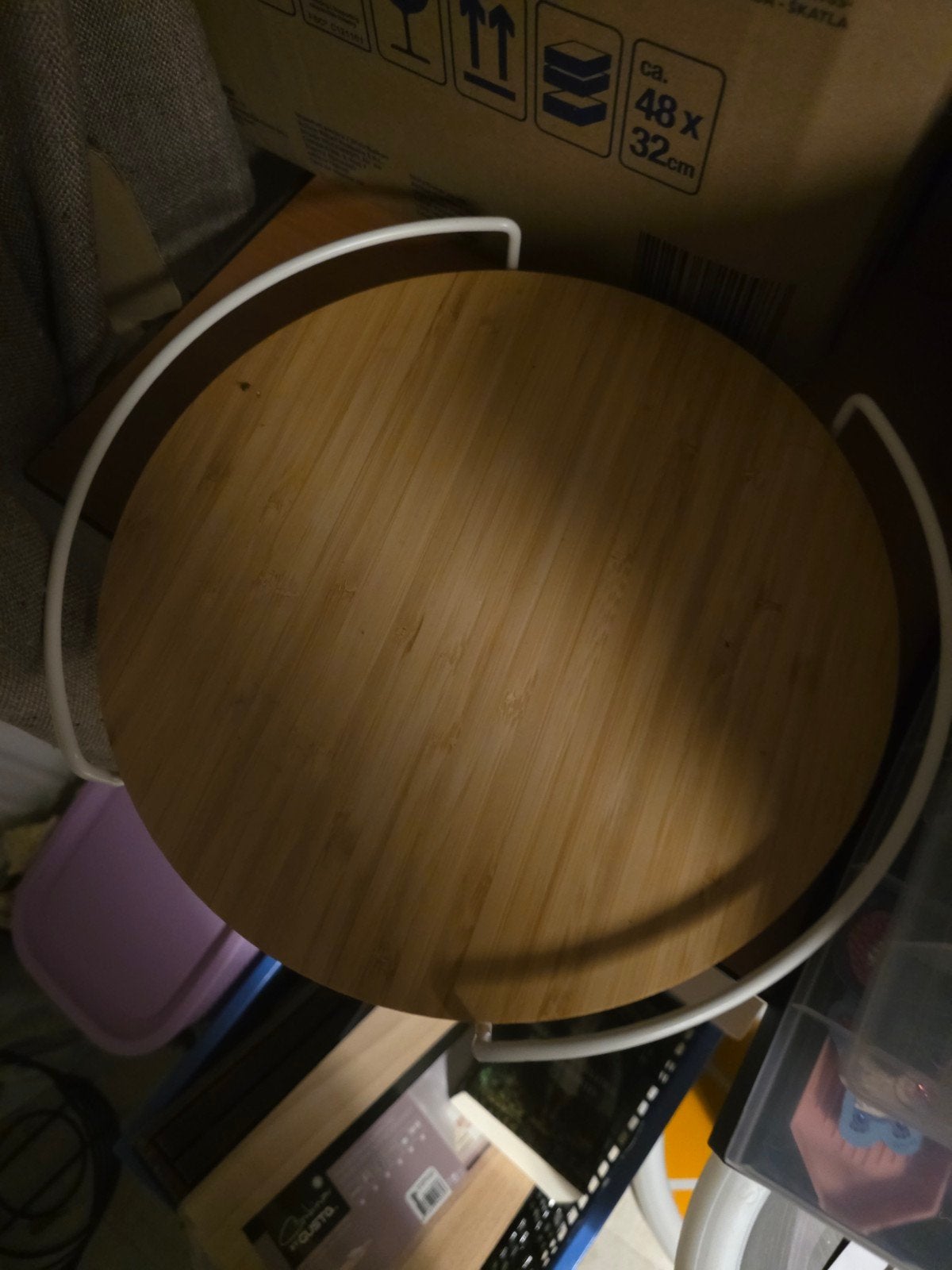 IKEA Draaiplateau Snudda - Bamboe en Wit, Huis en Inrichting, IKEA, Wit, Overige typen, Ophalen of Verzenden