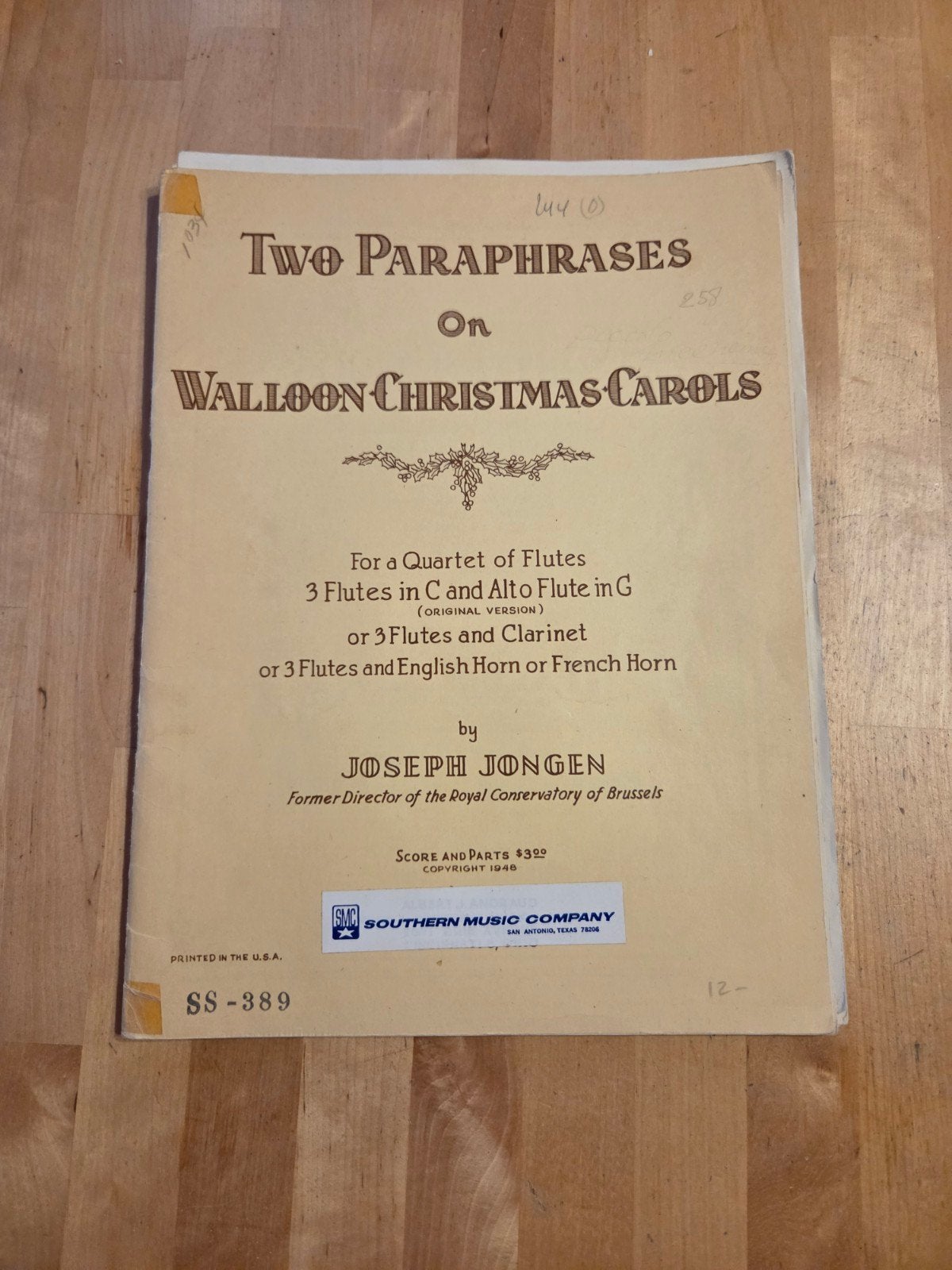 Two Paraphrases on Walloon Christmas Carols - Joseph Jongen, Muziek en Instrumenten, Bladmuziek, Gebruikt, Verzenden, Klassiek