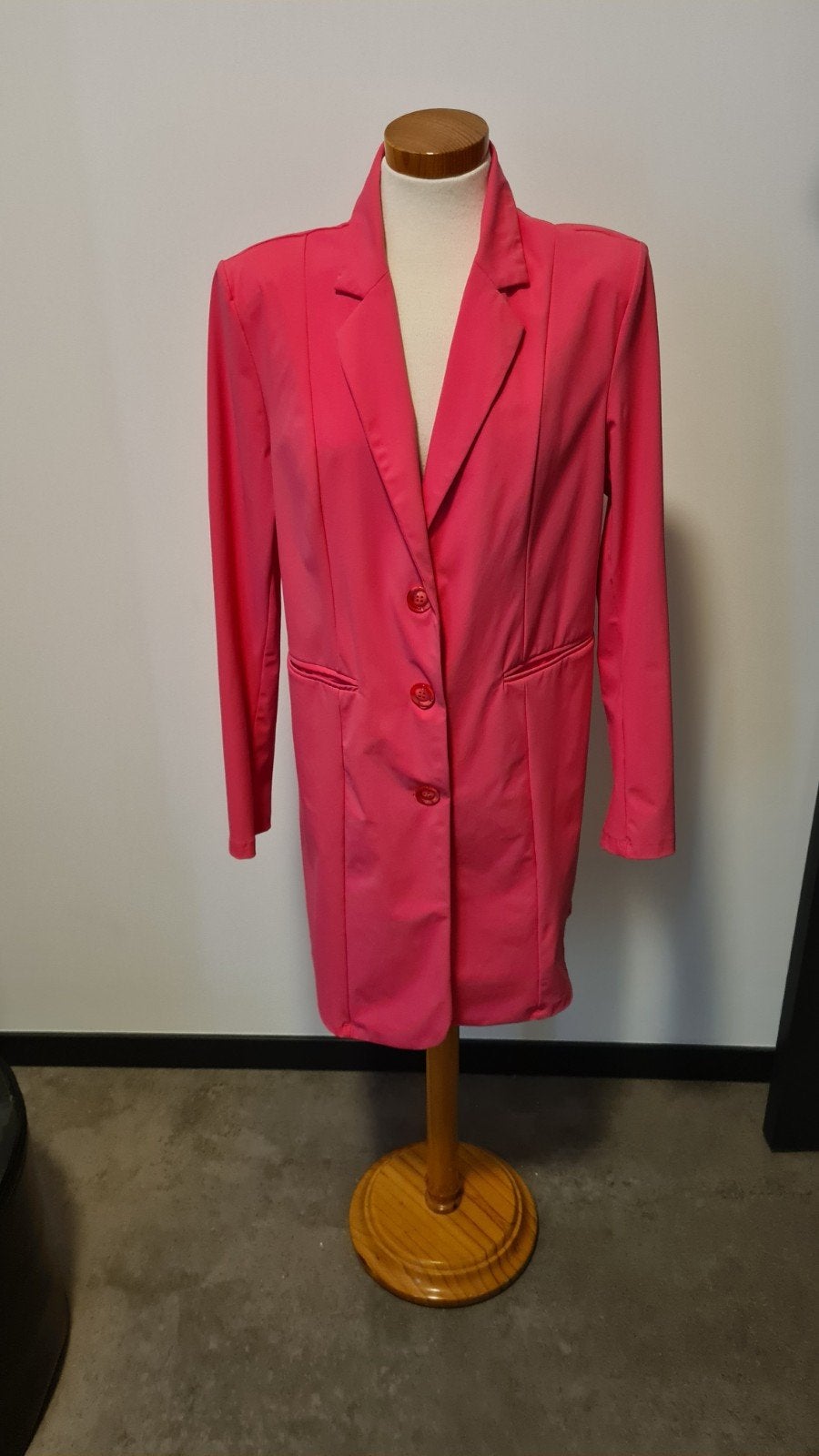 Lange blazer Mi Piace print fuchsia xxl, Mi Piace, Maat 42/44 (L), Ophalen of Verzenden, Zo goed als nieuw