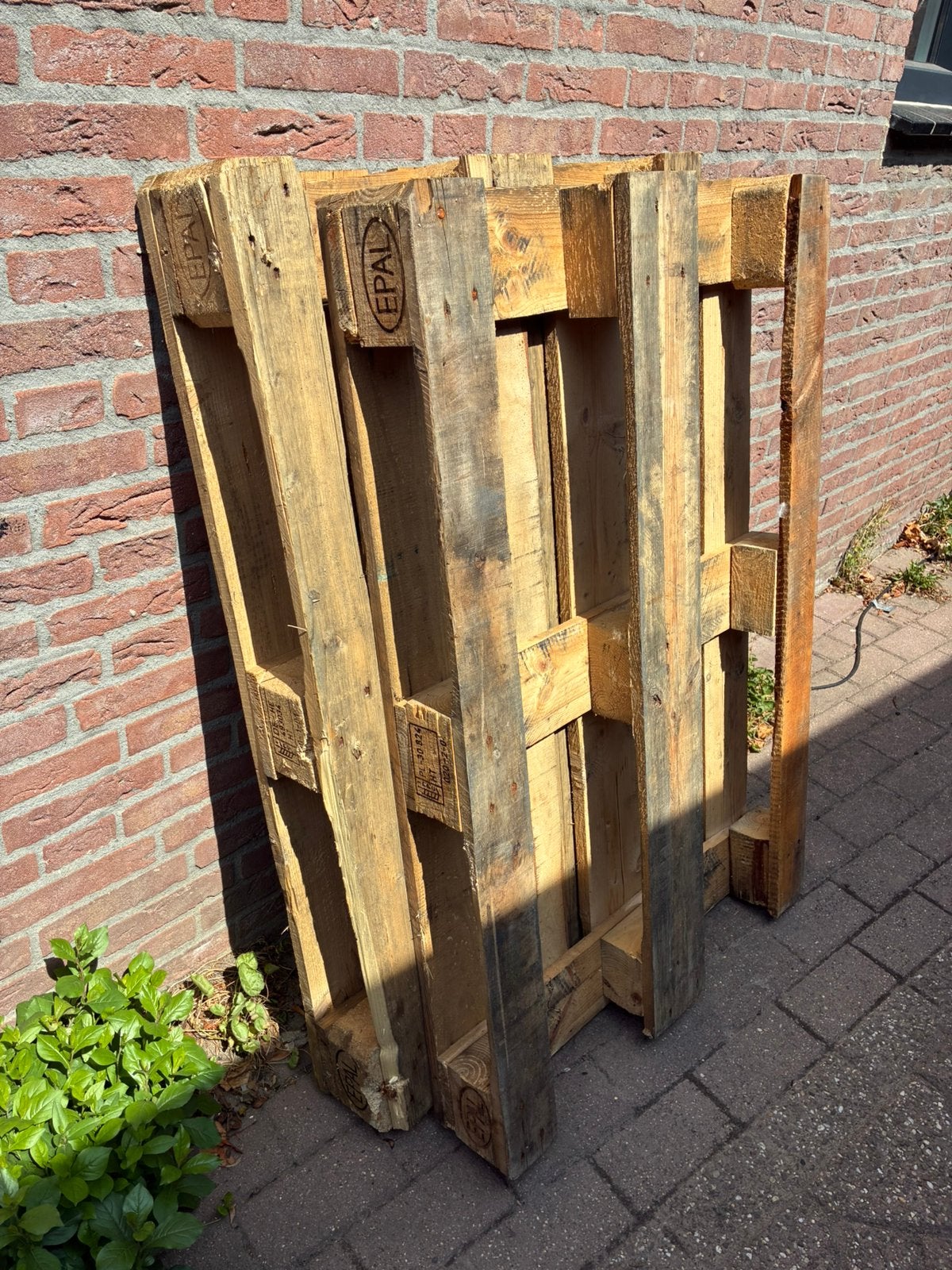 Europallets 2 stuks samen 10 euro, Ophalen, Gebruikt, Pallet, Minder dan 200 cm
