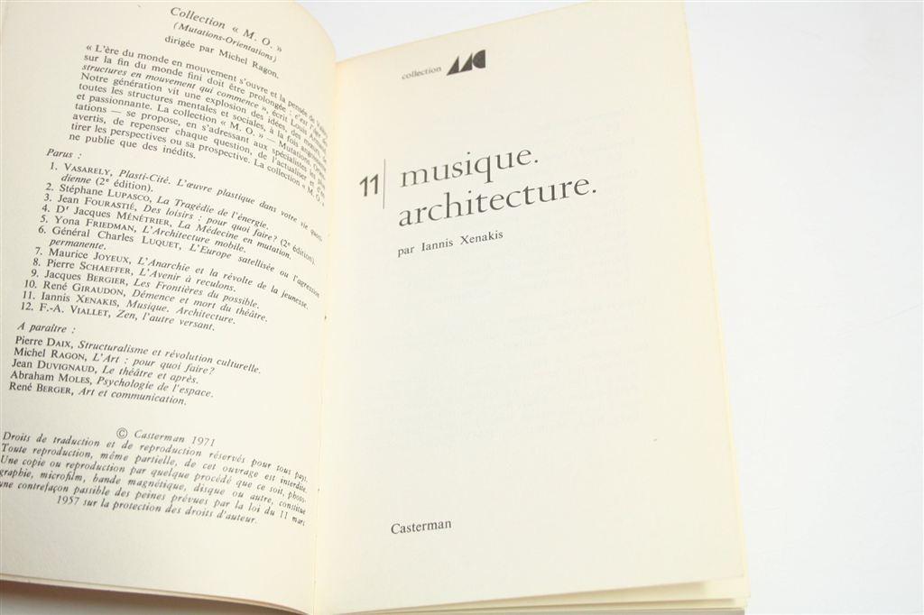 Muziek & Architectuur — Xenakis — Theoretische Geschriften, Ophalen of Verzenden, Gelezen, Architecten