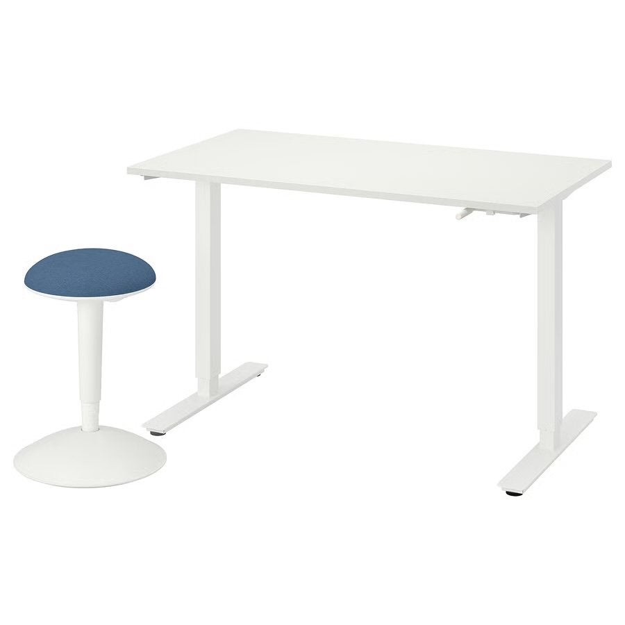 IKEA zit sta bureau wit, Ophalen, Zit-sta bureau, Gebruikt, Metaal