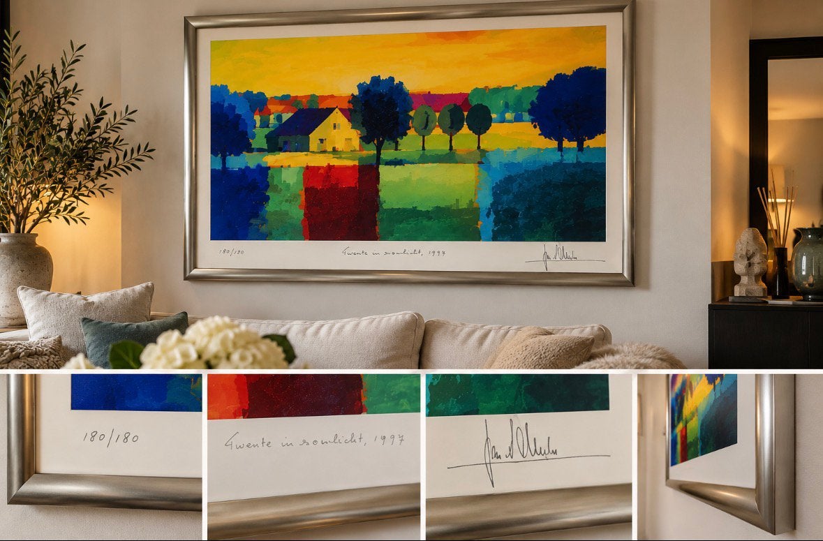 Ton Schulten Twente in zonlicht 1997 180-180  gesigneerd, Antiek en Kunst, Ophalen