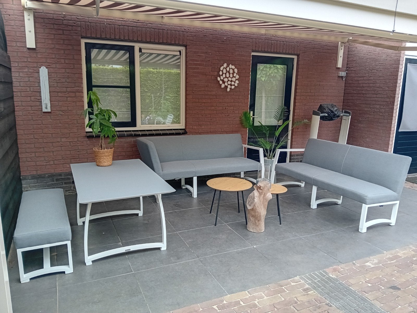 Loungeset / dining tuinset all weather, Ophalen, Aluminium, Bank