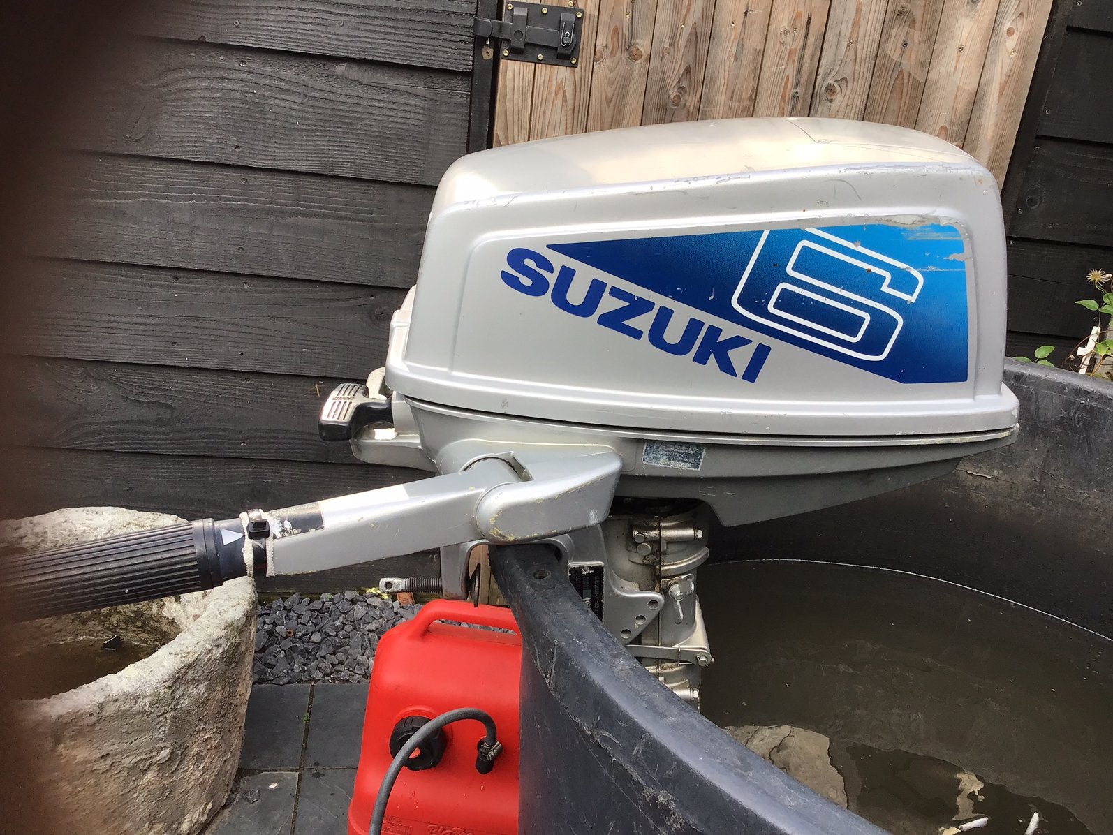 Zeer nette suzuki 6 pk met tank, Ophalen of Verzenden, Zo goed als nieuw, Motor en Techniek, Motorboot