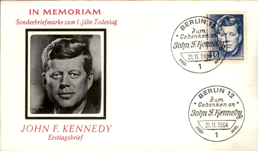 Ersttagbrief John F Kennedy, 21 november 1964, Verzenden, BRD, Gestempeld