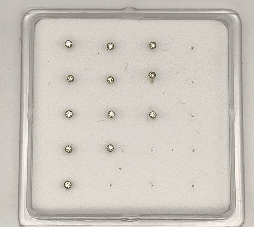 Fijne zilveren neuspiercings met naturel strass 1 mm, Sieraden, Tassen en Uiterlijk, Nieuw, Ophalen of Verzenden, Neuspiercing