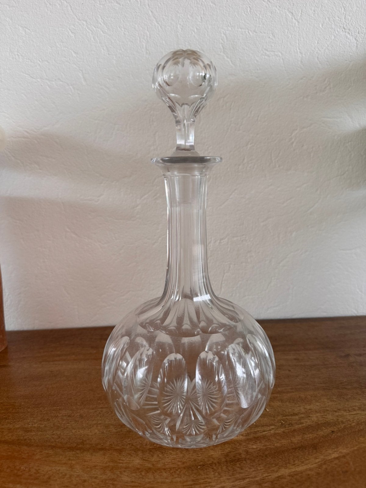 Antieke/vintage rijk geslepen glazen karaf - originele stop, Ophalen