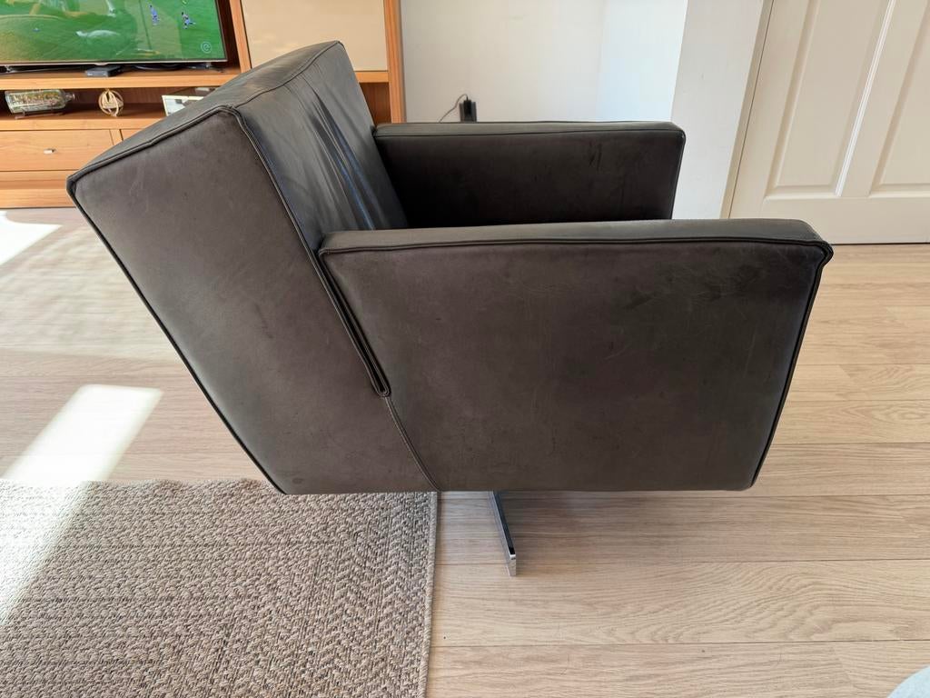Luxe leren draaifauteuil Machalke Collection, Huis en Inrichting, Fauteuils, Gebruikt, Leer, 50 tot 75 cm, Minder dan 75 cm, Ophalen