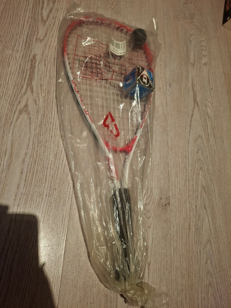Fun starter squashracket incl 2 ballen, Ophalen of Verzenden, Zo goed als nieuw, Racket