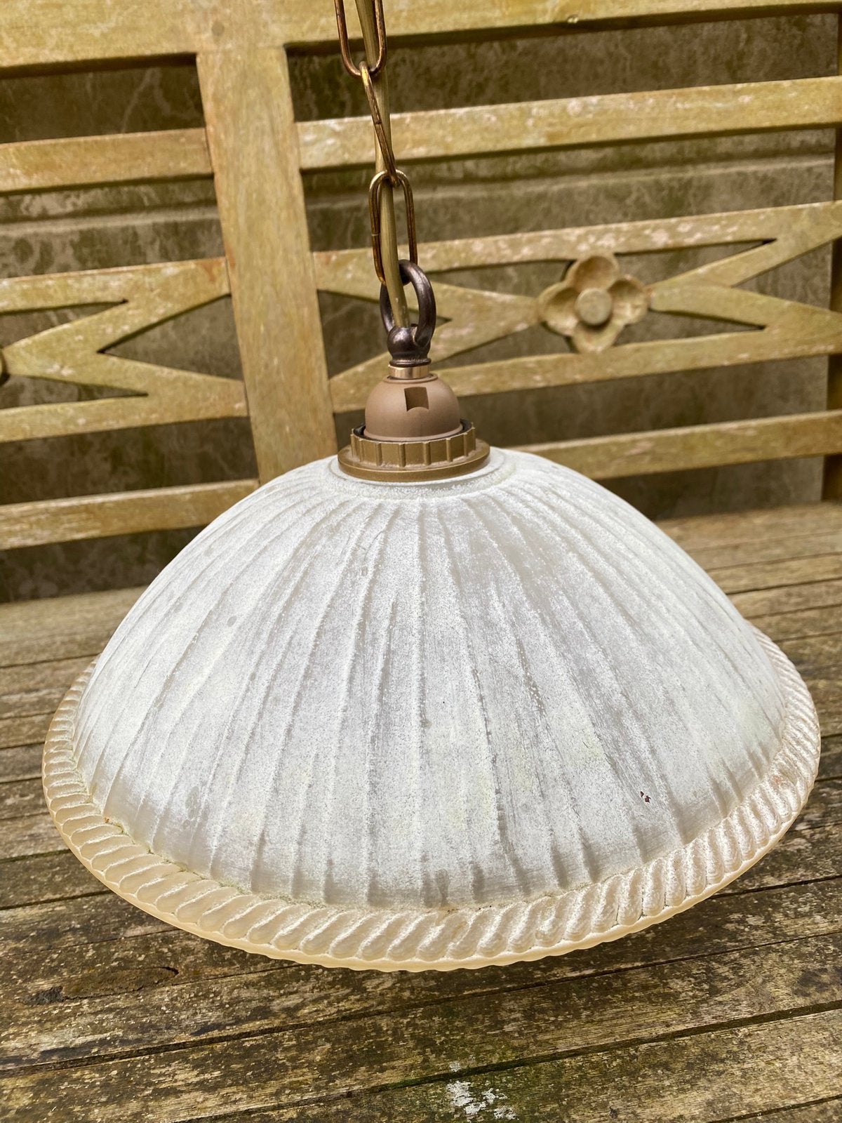 Hanglamp met glazen kap, Ophalen of Verzenden, Zo goed als nieuw