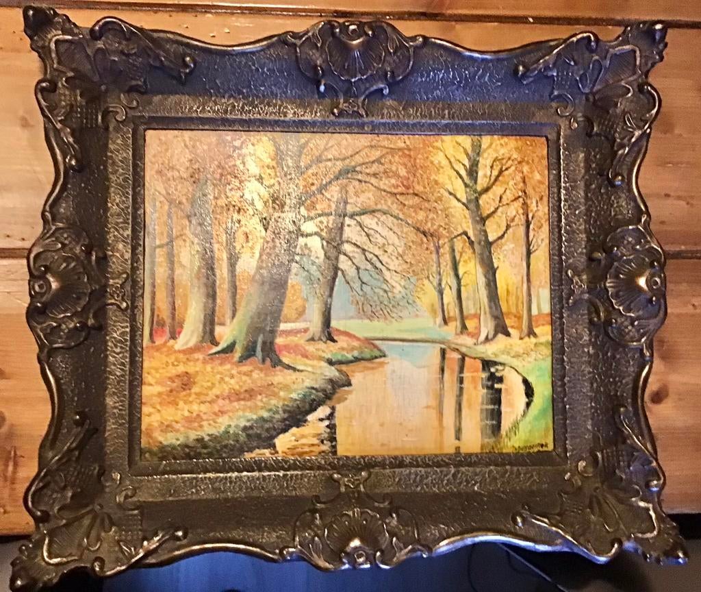 GESIGNEERD SCHILDERIJ IN PRACHTIGE ANTIEKE LIJST, Antiek en Kunst, Kunst | Schilderijen | Klassiek, Ophalen of Verzenden