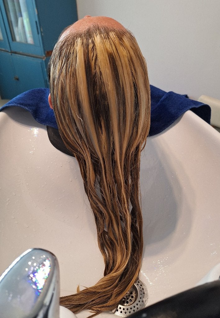Balayage highlights lowlights blondering voor dame model, Ophalen, Nieuw