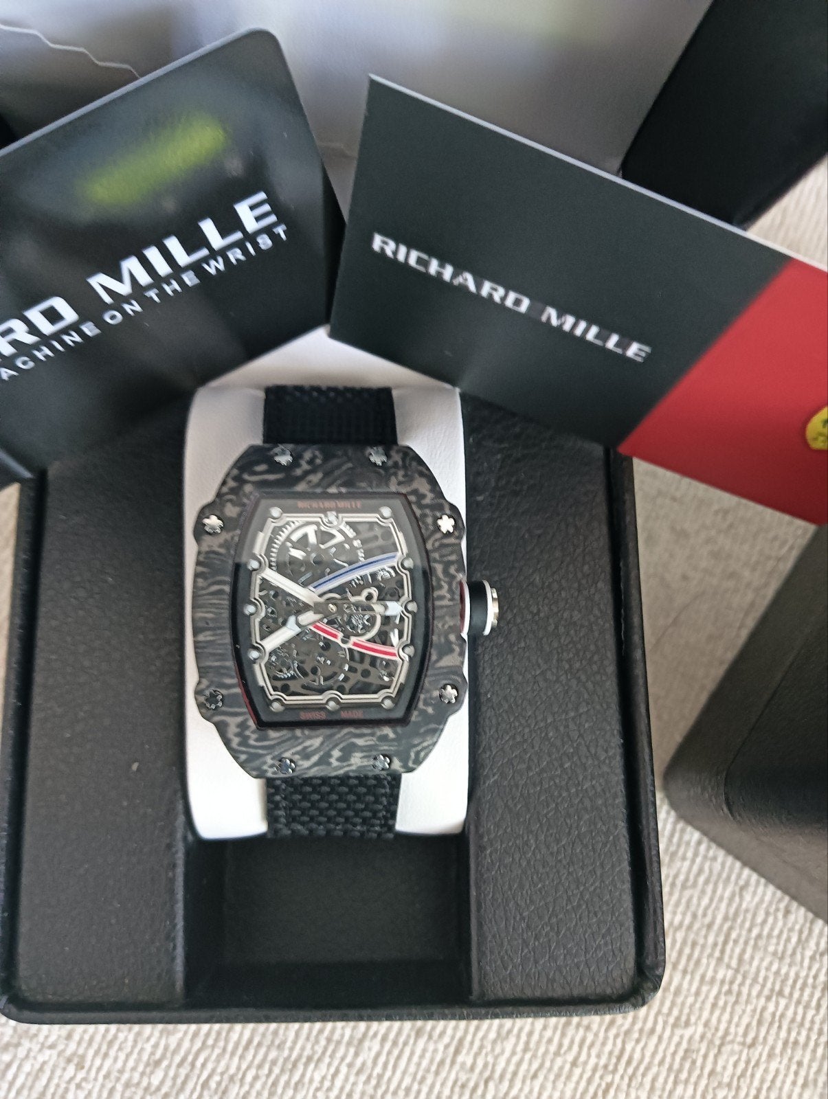 Horloge RM 67-02 super plat en dun met RM doos, Sieraden, Tassen en Uiterlijk, Sporthorloges, Nieuw, Zwart, Waterdicht, Ophalen of Verzenden
