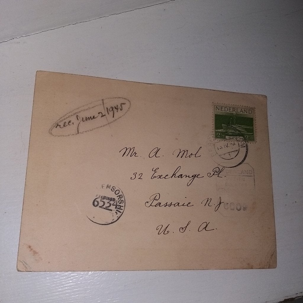 rouwkaart/briefkaart 1945 gecensureerd Zie stempels) Postzeg, Ophalen of Verzenden, Overige soorten, Nederland, Overige typen