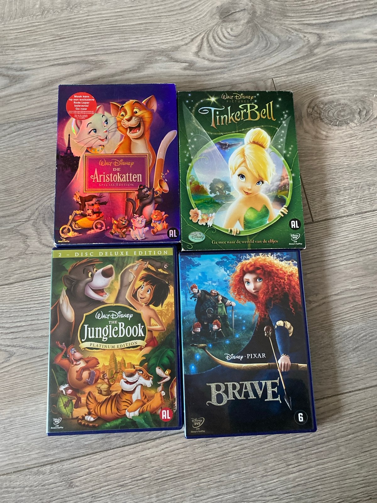 Disney DVD Collectie: Aristokatten, TinkerBell, Jungle Book,, Ophalen, Gebruikt, Animatie, Verzamelbox