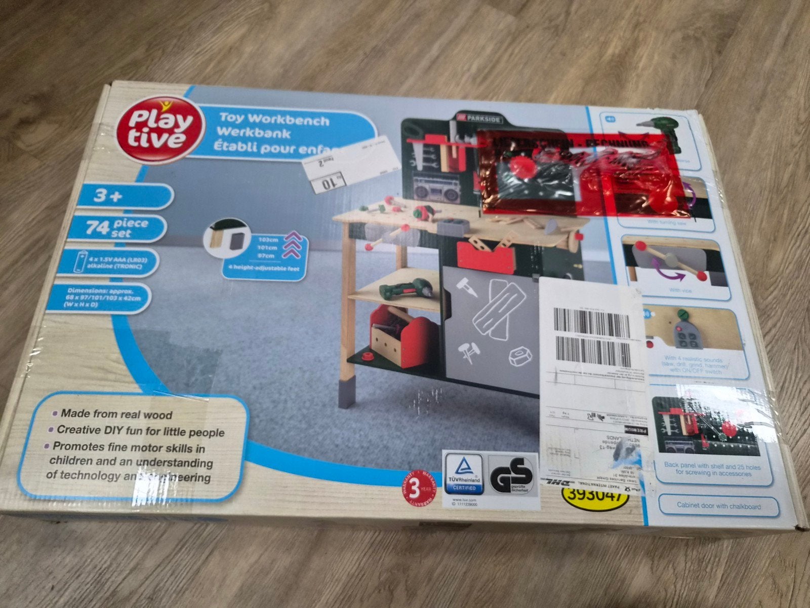Playtive Houten Speelgoed Werkbank - 74-delig, Ophalen, Nieuw, Knutselen, Met geluid