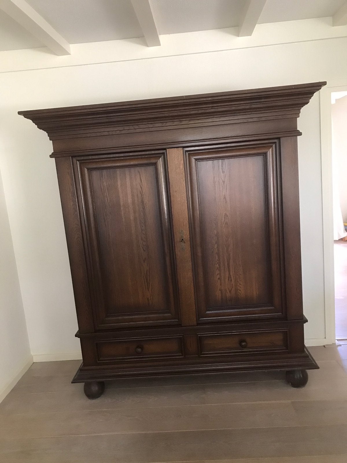 Eiken houten massief kast -195x160x55 cm, Huis en Inrichting, Kasten | Buffetkasten, 150 tot 200 cm, Eikenhout, Ophalen of Verzenden
