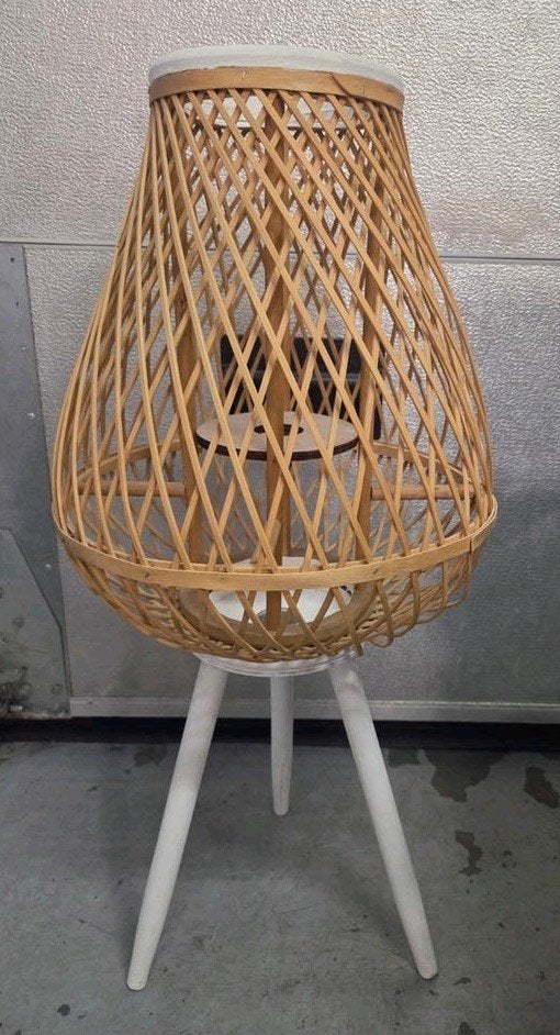 Design windlicht object lamp - Bamboe lamp, Ophalen, Wit, Overige merken, Zo goed als nieuw