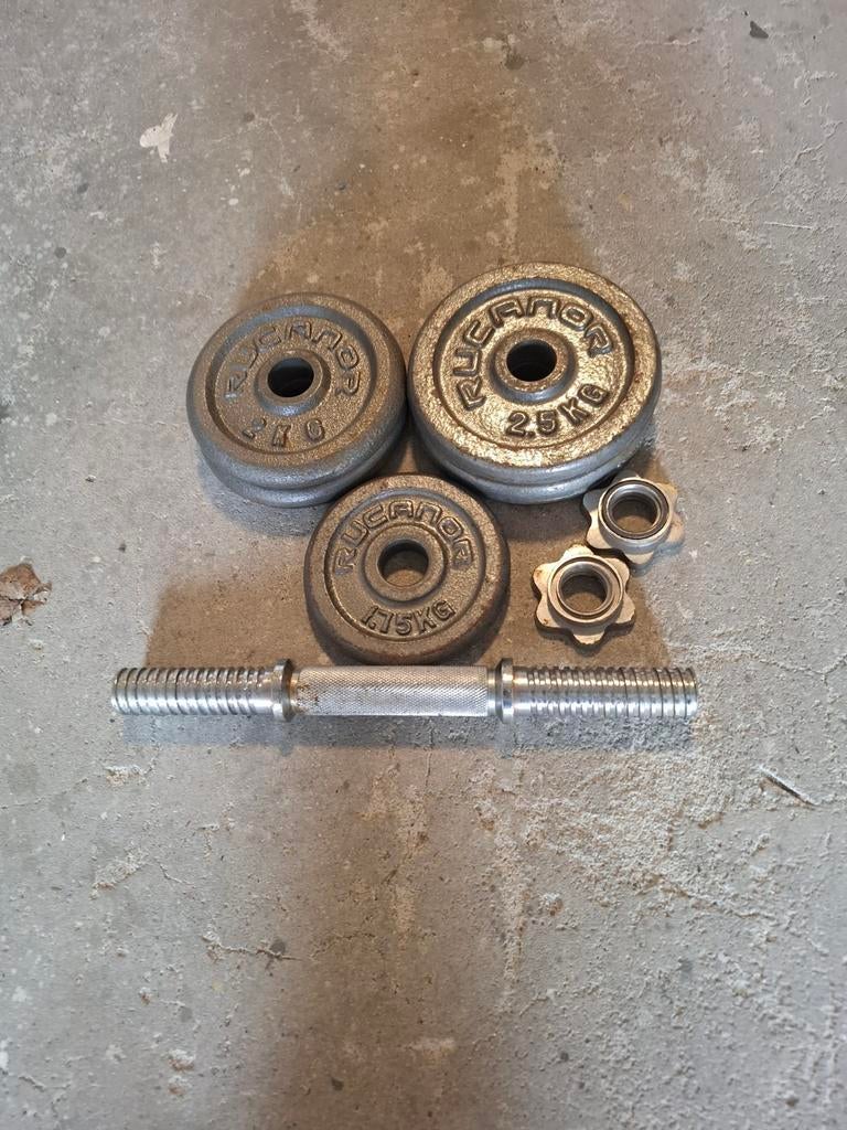 Dumbell stang 30mm plus gewichten. Totaal iets over de 10kg, Ophalen of Verzenden, Dumbbell