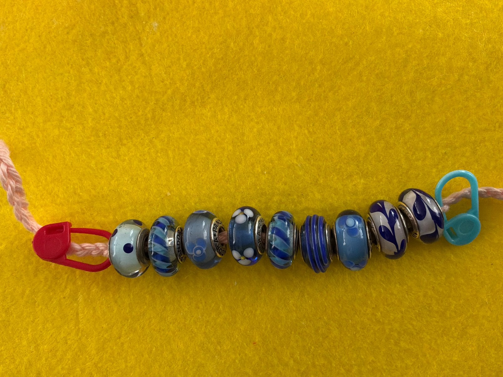 Pandora Glasbedels prijs per stuk, Verzenden, Zo goed als nieuw, Zilver, Pandora