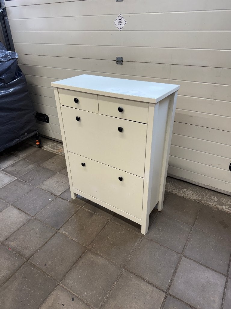 Schoenenkast met 2 vakken en 2 lades wit, Huis en Inrichting, Kasten | Schoenenkasten, Ophalen, Gebruikt