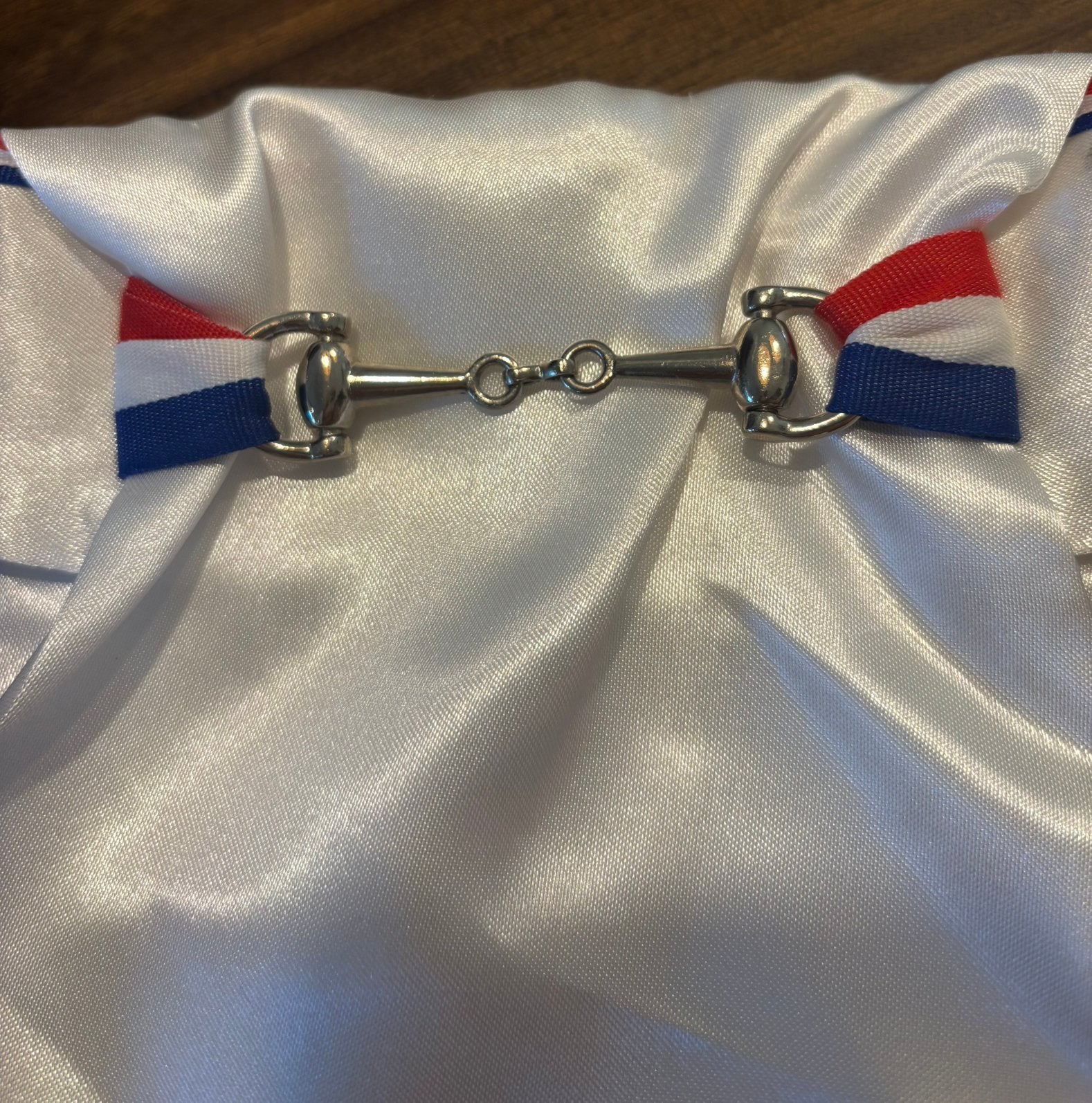 Plastron, Dieren en Toebehoren, Paardrijkleding, Zo goed als nieuw, Wit, Bovenkleding, M