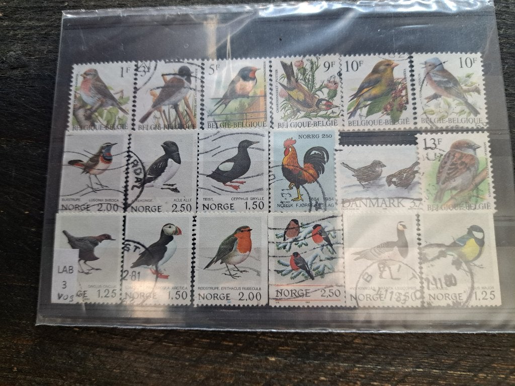 18  zegels diverse landen vogels gestempeld zie foto, Ophalen of Verzenden, Gestempeld, Dier of Natuur