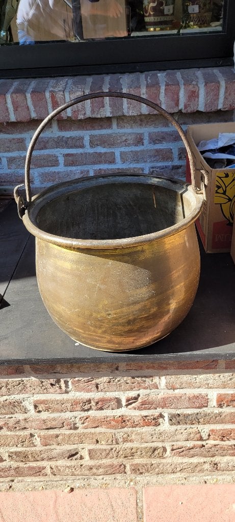 mooie oude koperen heksen ketel (8iv286/70-6), Ophalen of Verzenden