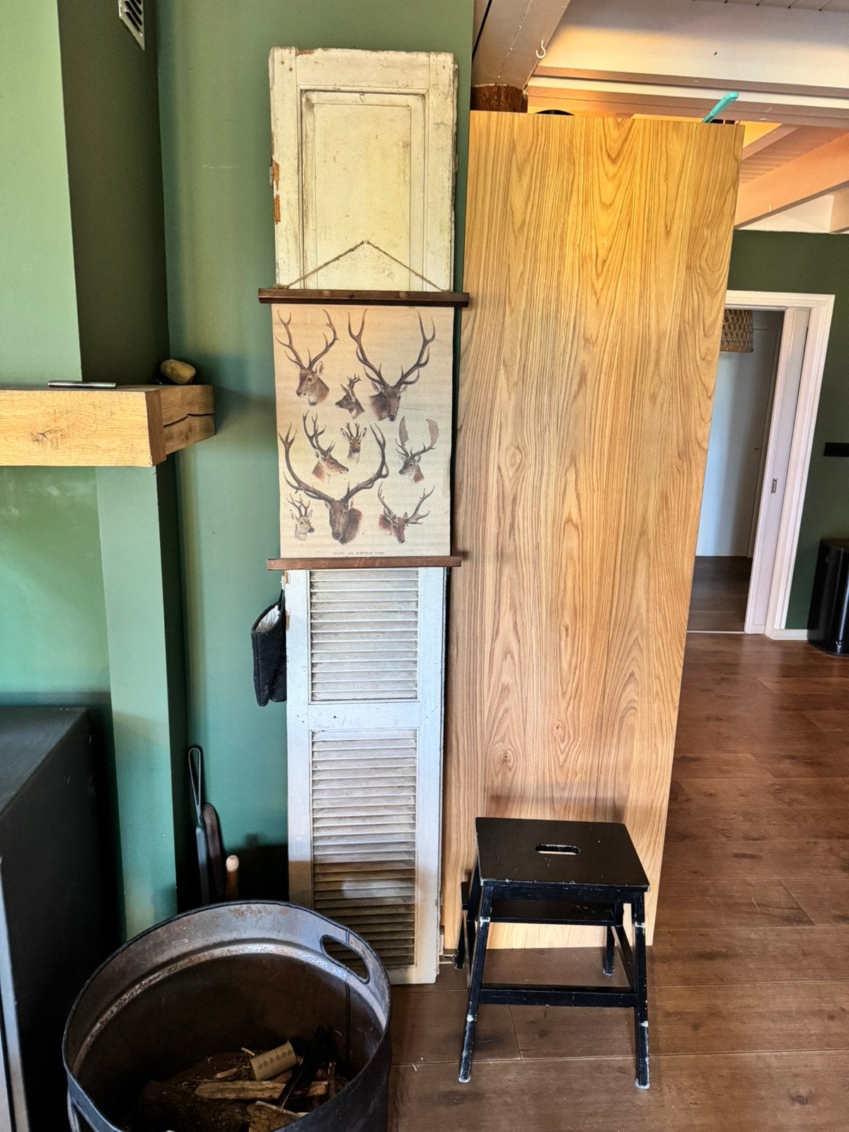 Brocante landelijk luik / louvredeur, Huis en Inrichting, Ophalen, Zo goed als nieuw