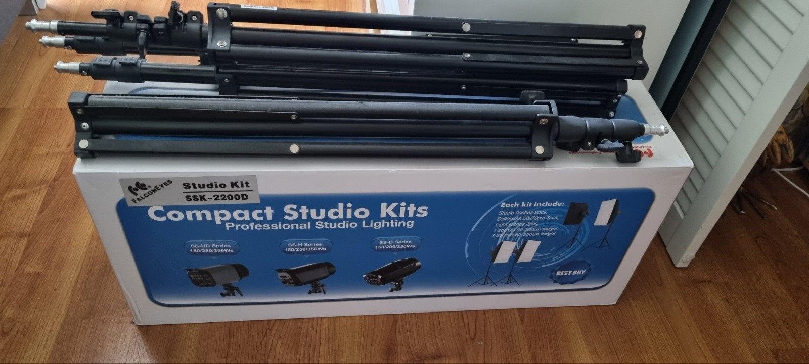 Falcon Eyes Compact Studio Kit SSK-2200D met statieven, Audio, Tv en Foto, Fotografie | Fotostudio en Toebehoren, Ophalen, Zo goed als nieuw