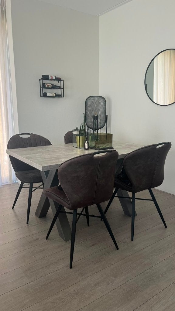 Eetstoelen en eettafel, Ophalen, 100 tot 150 cm, 50 tot 100 cm, Zo goed als nieuw