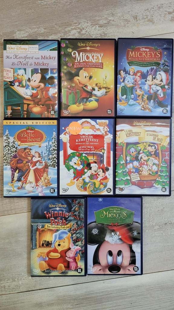 Disney Kerst DVD Collectie: Mickey, Belle, Winnie de Poeh, Alle leeftijden, Ophalen of Verzenden, Zo goed als nieuw, Film