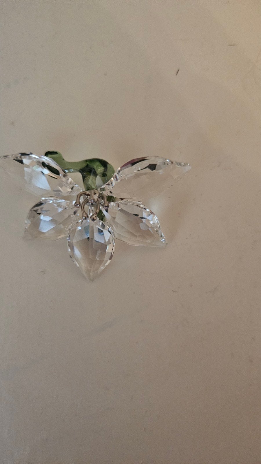 swarovski kristallen beeldje orchidee inclusief doos en cert, Ophalen, Zo goed als nieuw, Figuurtje