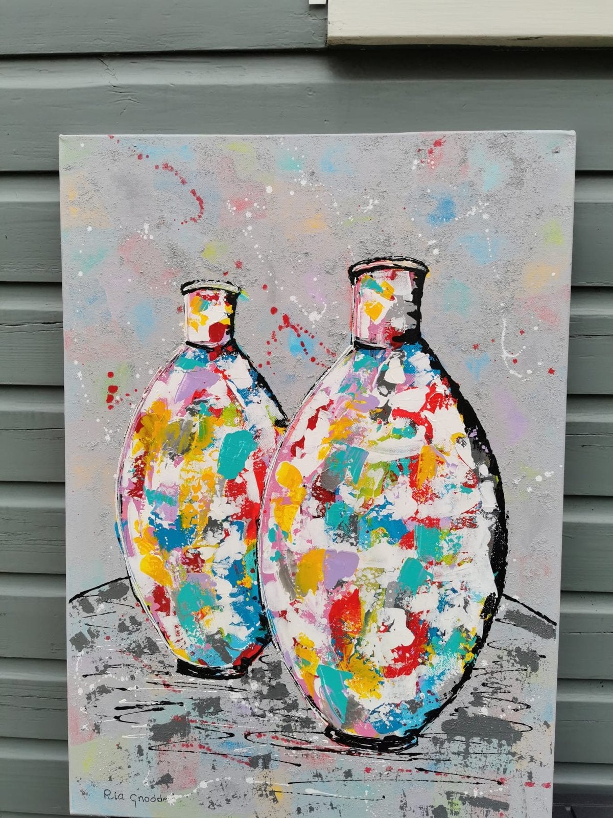 Kleurrijke  handgemaakte schilderijen, Ophalen, Acrylverf, Stilleven, Handgeschilderd