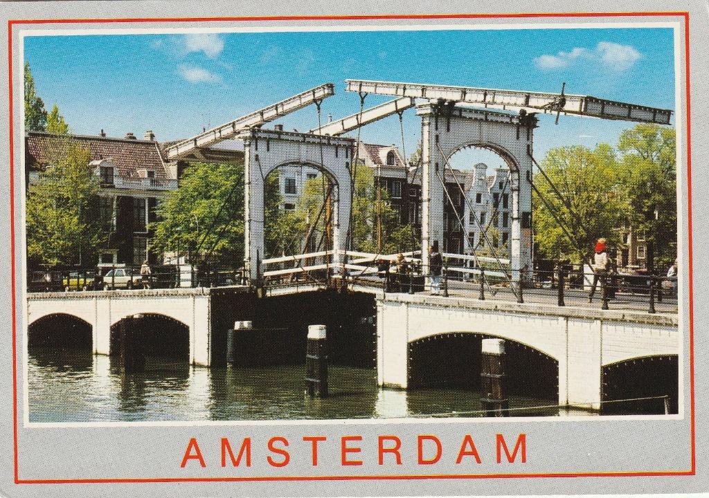 Ansichtkaart Amsterdam Magere brug  (2), Ophalen of Verzenden, Ongelopen, Noord-Holland