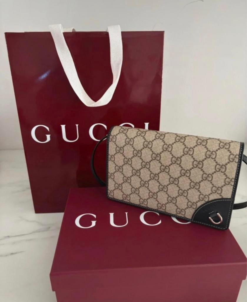 Gucci Schoudertas, Sieraden, Tassen en Uiterlijk, Tassen | Schoudertassen, Zo goed als nieuw, Overige merken, Bruin, Leer, Ophalen of Verzenden