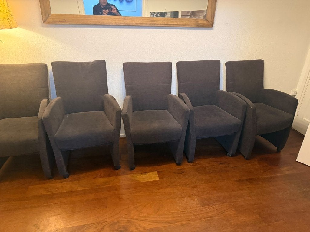 5 stoelen te koop, Huis en Inrichting, Stoelen, Ophalen of Verzenden, Gebruikt, Bruin