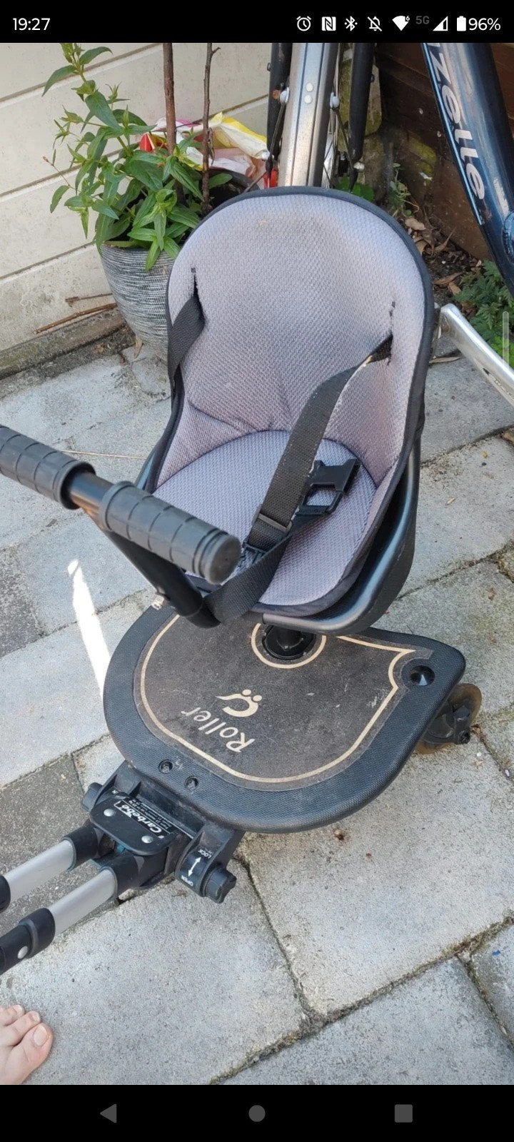 Carbebe meerijdplankje Roller met zitje en adapter, Ophalen of Verzenden, Gebruikt, Kinderwagen, Overige merken