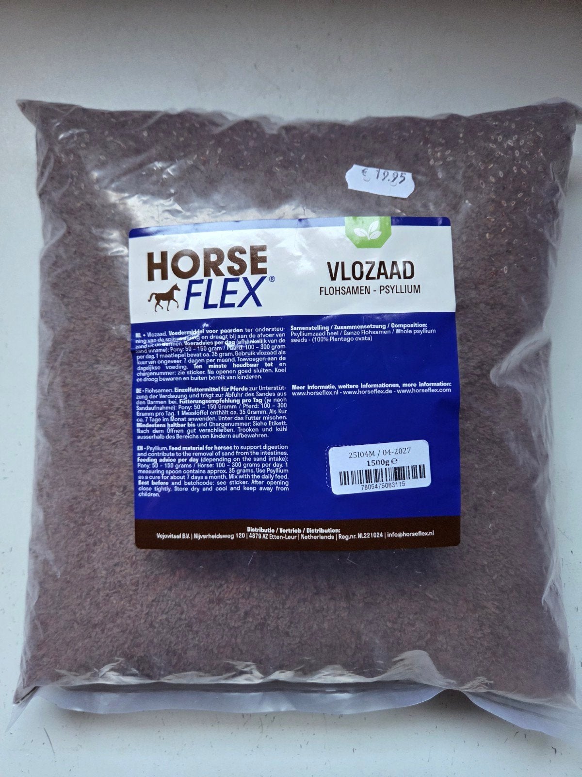 Horse flex vlozaad 1500 gram, Ophalen