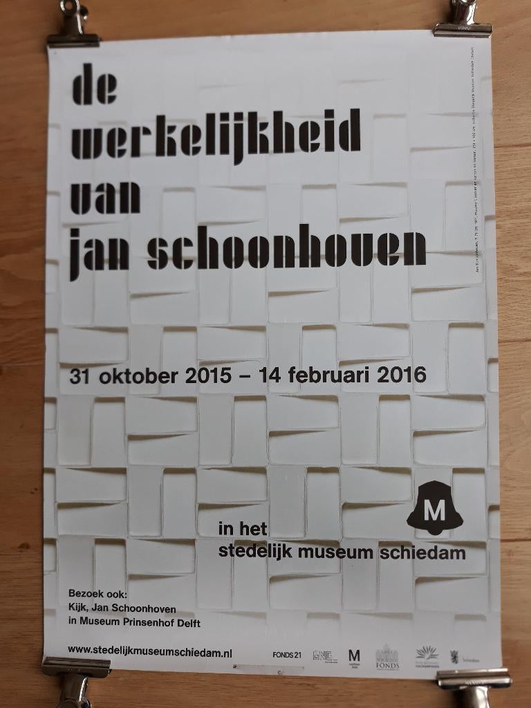 affiche Jan Schoonhoven ,31 okt 2015 -14 febr 2016, Rechthoekig Staand, Verzenden, Zo goed als nieuw, A1 t/m A3
