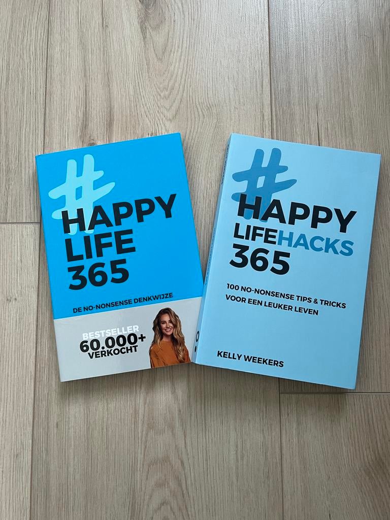 Happy Life 365 & Happy Lifehacks 365 - Kelly Weekers, Ophalen of Verzenden, Zo goed als nieuw