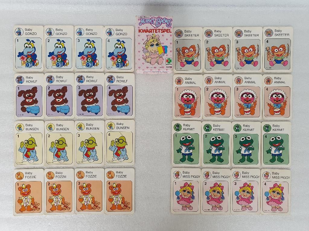 Kwartetspel Muppet Babies (Selecta, 1986, Henson Associates), Ophalen of Verzenden, Gebruikt, Kwartet(ten)