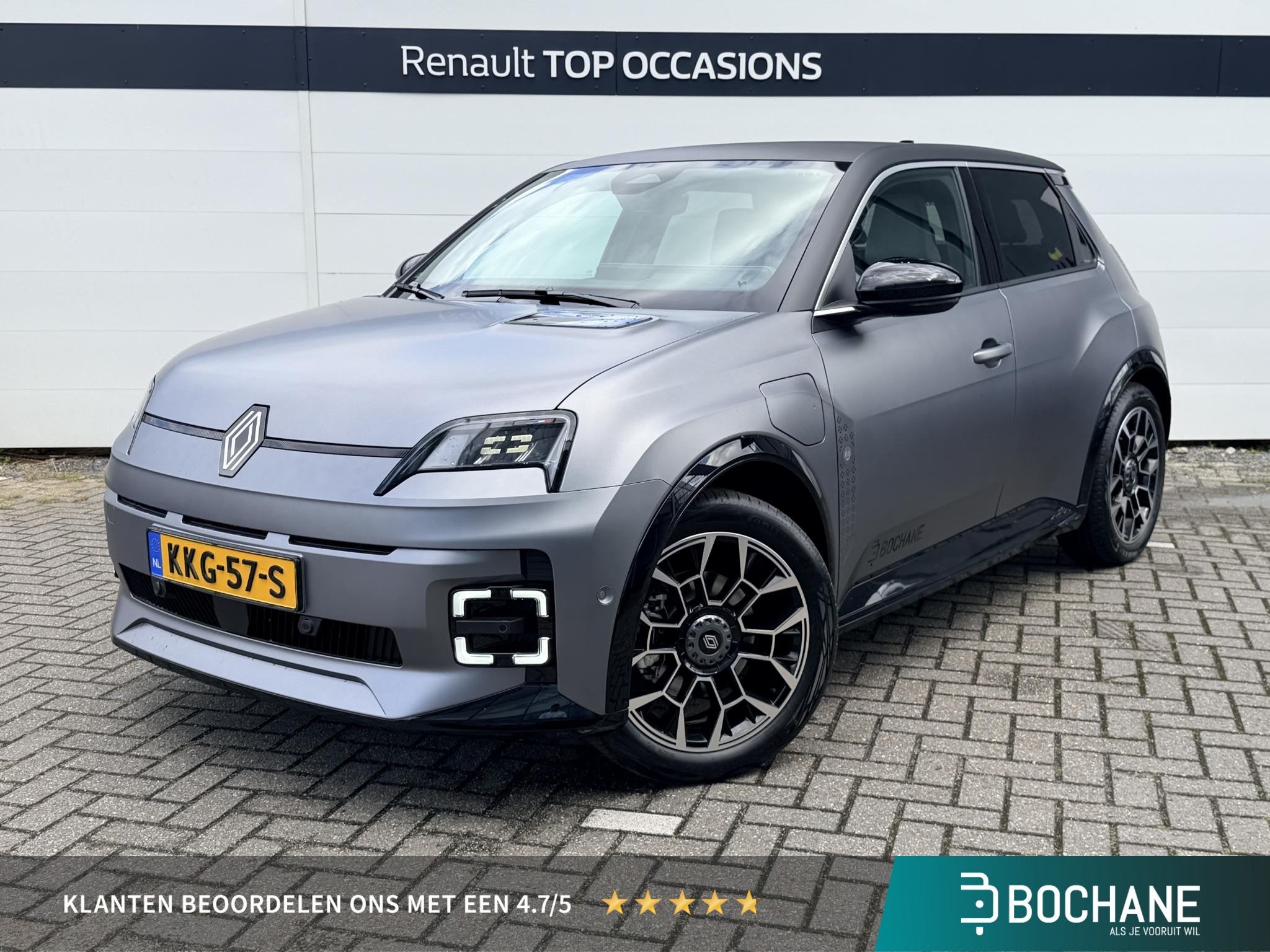 Renault 5 comfort range Roland-Garros 52 kWh | Demo | Harman, Huisgarantie, Leder en Stof, Origineel Nederlands, Zilver of Grijs