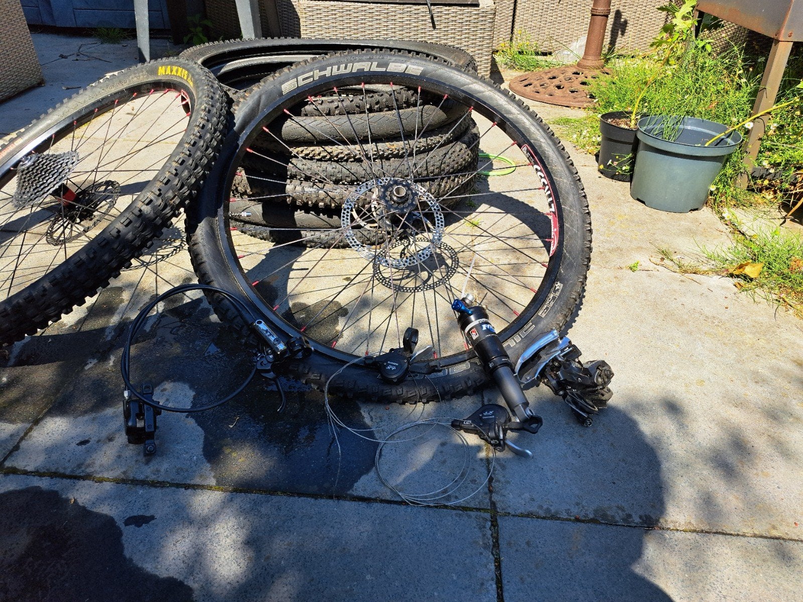 Mtb onderdelen 26 inch + 8 banden., Ophalen, Gebruikt, Aluminium, Mountainbike
