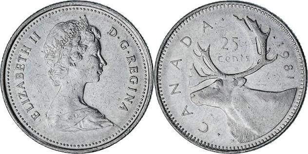 Canada - 25 cent 1981 - Circulated^, Verzenden, Noord-Amerika, Losse munt
