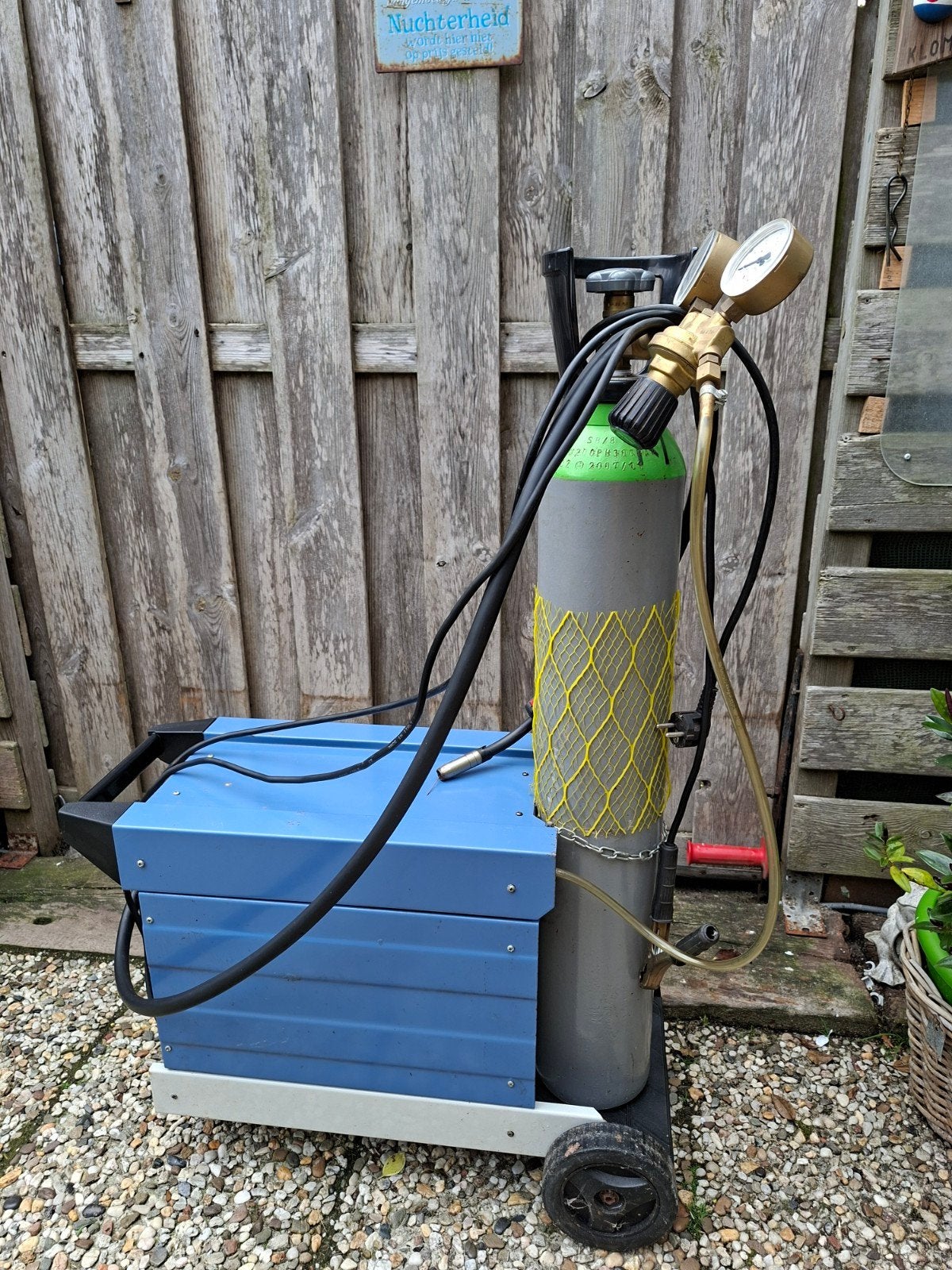 Contimac Basicline 150 MIG/MAG lasapparaat met gasfles 220V, Ophalen, Gebruikt, Minder dan 150 ampère, Co2