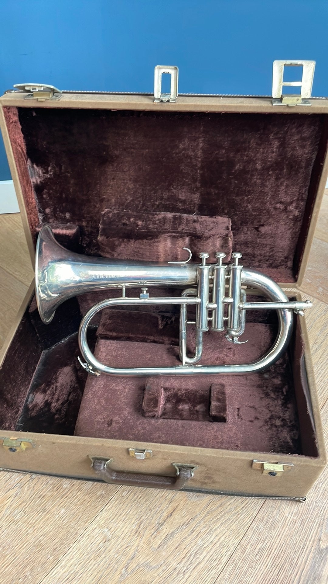 Oude Schenkelaars Bugel, Muziek en Instrumenten, Blaasinstrumenten | Trompetten, Ophalen of Verzenden, Gebruikt, Overige typen