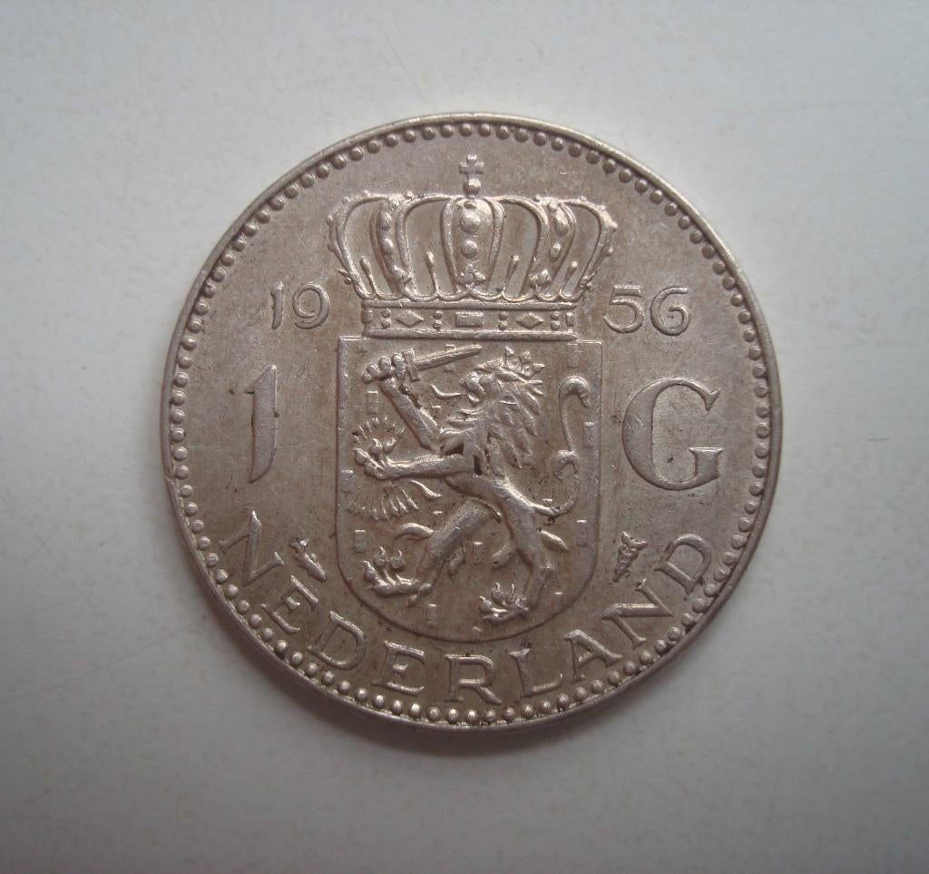 1 Gulden 1956, Ophalen, Koningin Juliana, 1 gulden, Zilver