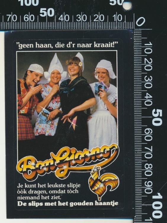 Sticker: Bon Giorno - Slips met het gouden haantje (5), Ophalen of Verzenden, Zo goed als nieuw, Bedrijf of Vereniging